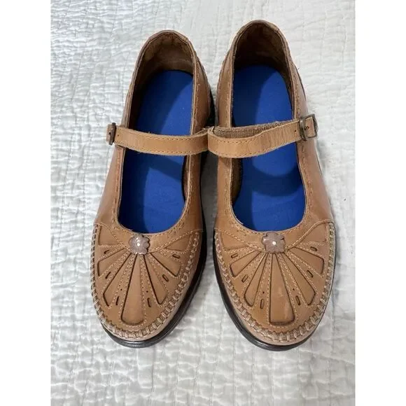 Dr. Comfort Paradise 2120 Diabetic Mary‎ Jane Tan Leather Shoes  Sz 4.5 W - Picture 5 of 6